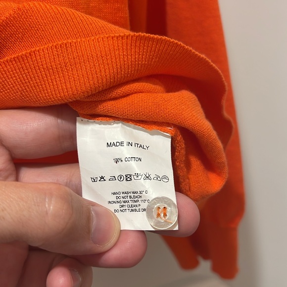 Paul Stuart Polo Long Sleeve Size Large Made in Italy Orange Sportswear - Picture 16 of 16
